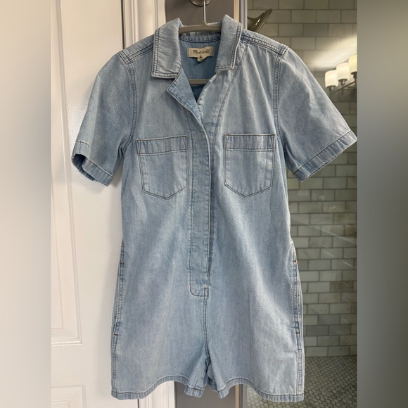Madewell Light Blue Denim Romper - Picture 1 of 6